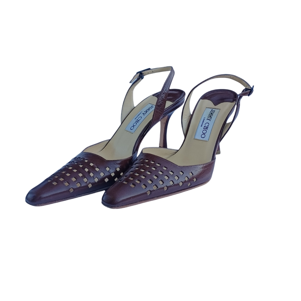 Jimmy Choo Raven Slingback Pointed Toe Perforated… - image 1